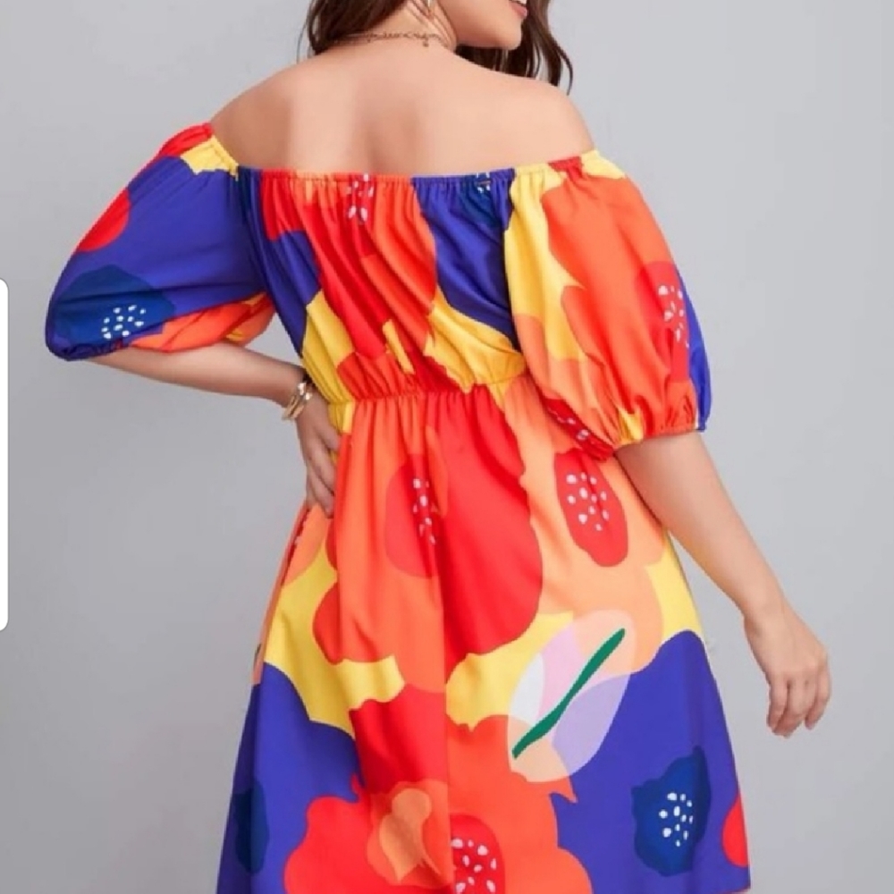 Floral Print 4X/20 Bishop Sleeve